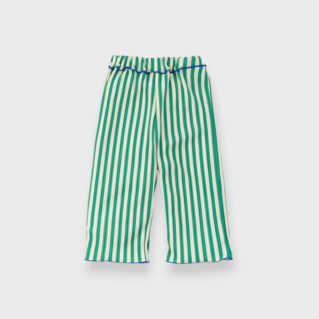 KIDS PLEATED BABY PANTS MEDIUM GREEN (90CM)