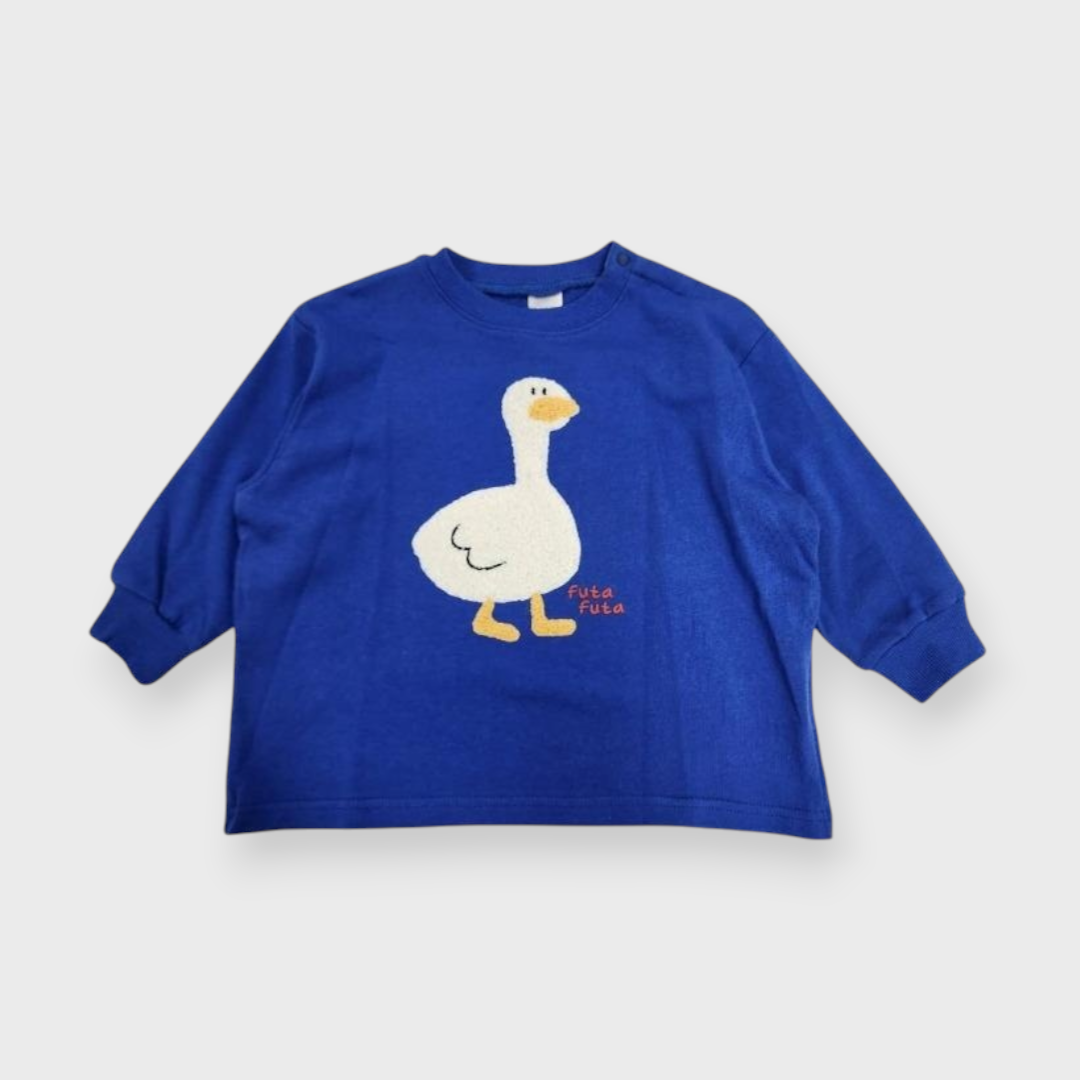 KIDS CHAIN-STITCH EMBROIDERY EMBROIDERED BABY OUTERWEAR MEDIUM BLUE (90CM)