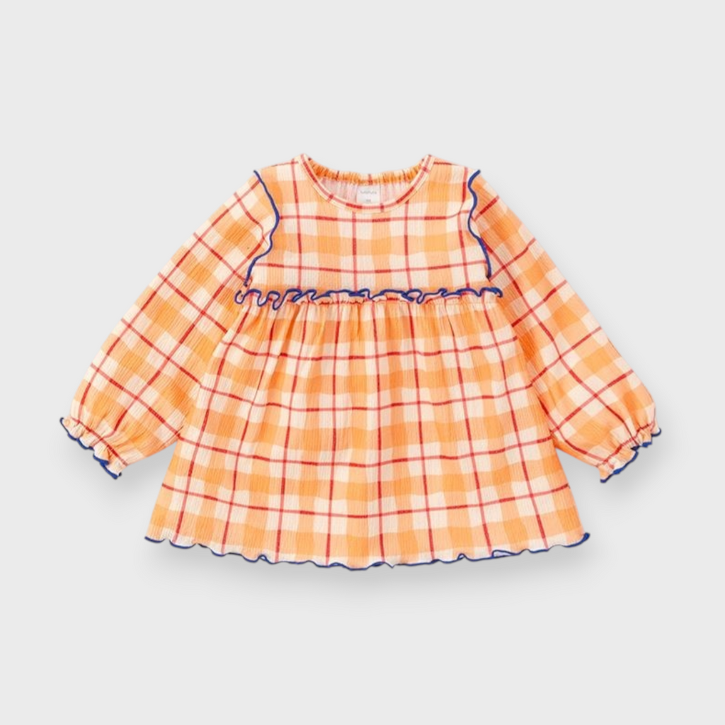 KIDS ALL-OVER PATTERN MELLOW HEM BABY TUNIC MEDIUM ORANGE (90CM)