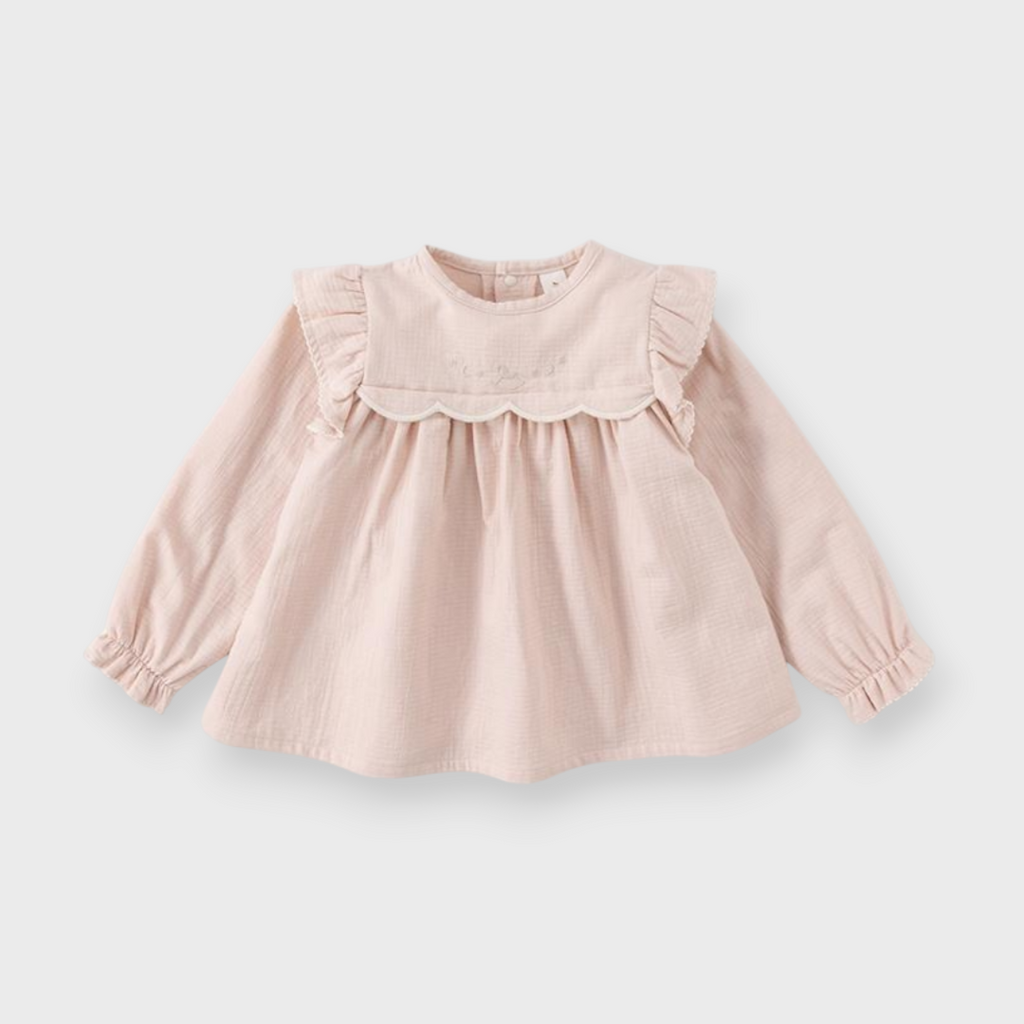 KIDS HEART FRILL BABY OUTERWEAR MEDIUM PEACH (90CM)