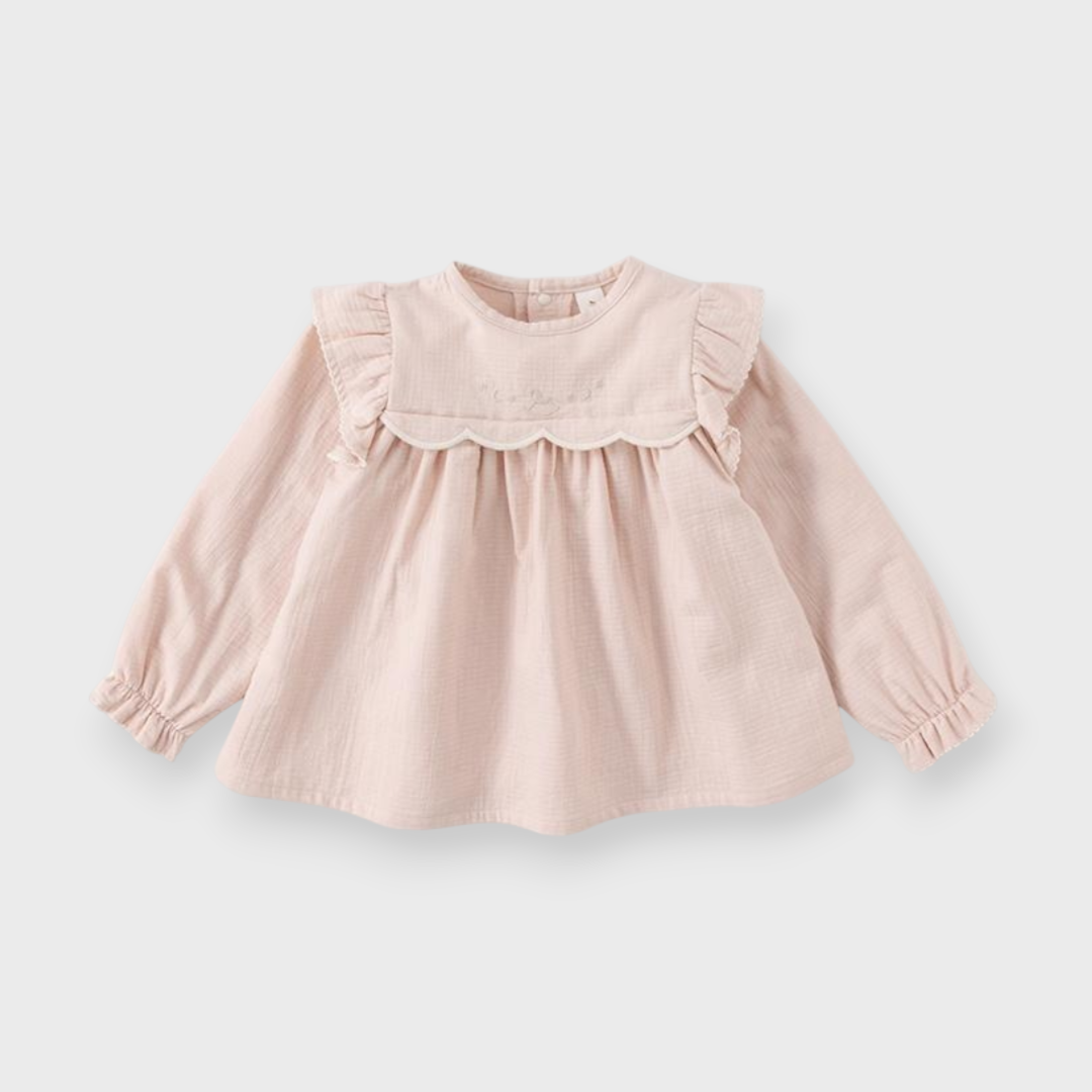 KIDS HEART FRILL BABY OUTERWEAR MEDIUM PEACH (90CM)
