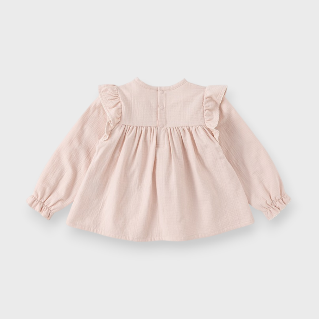 KIDS HEART FRILL BABY OUTERWEAR MEDIUM PEACH (90CM)
