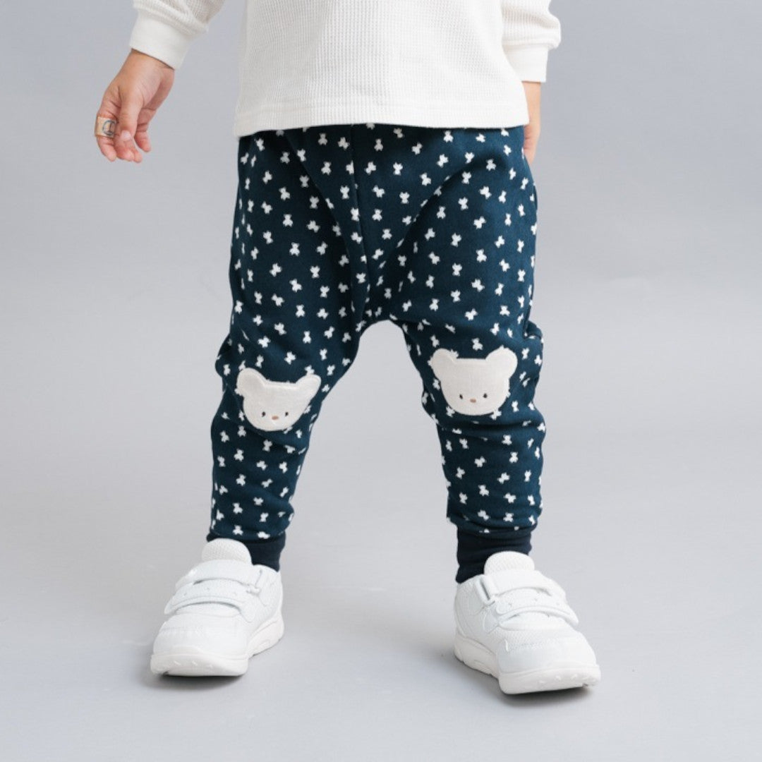 KIDS JACQUARD BABY PANTS MEDIUM BROWN / MEDIUM NAVY (90CM)