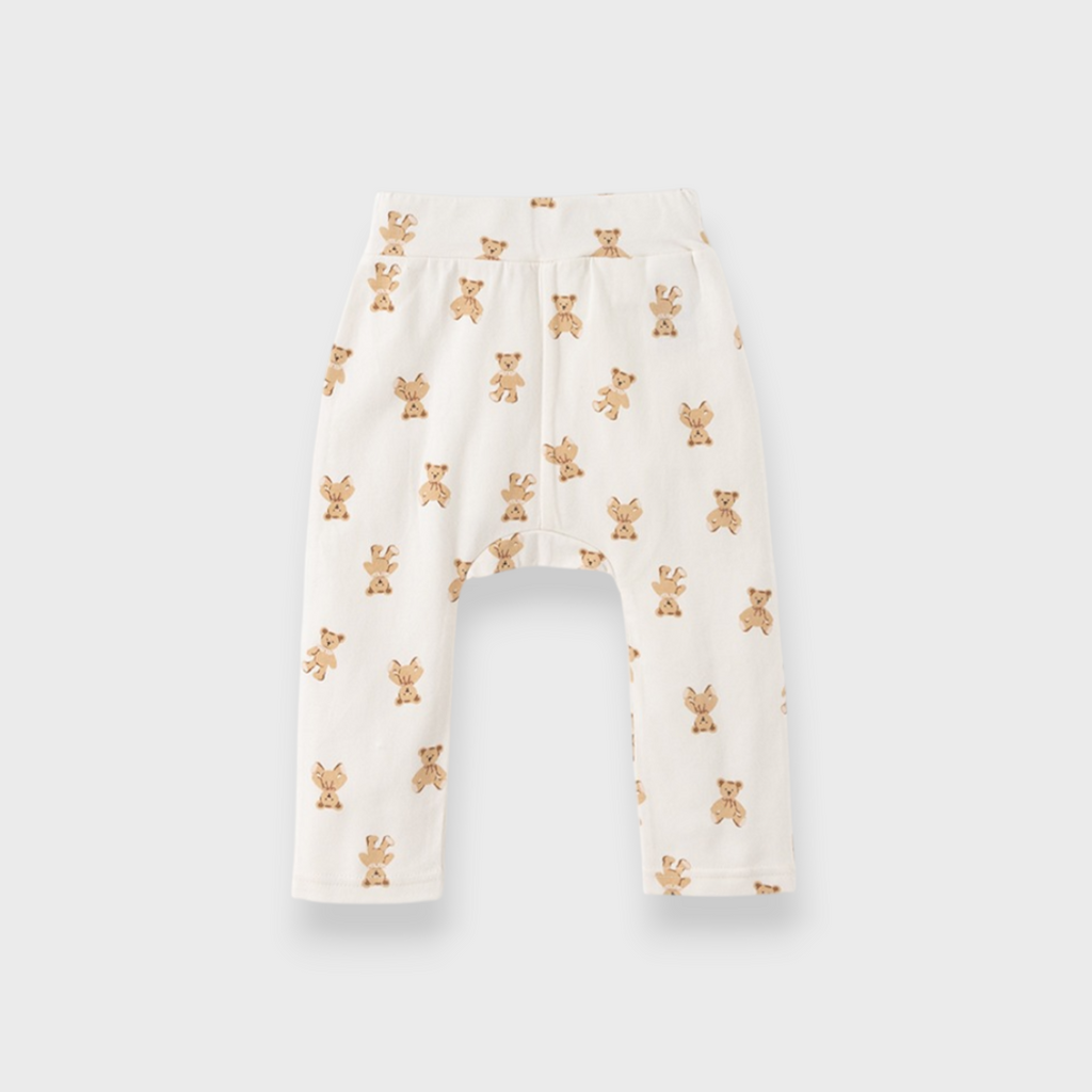 KIDS ALL-OVER PATTERN BABY PANTS MEDIUM WHITE (90CM)