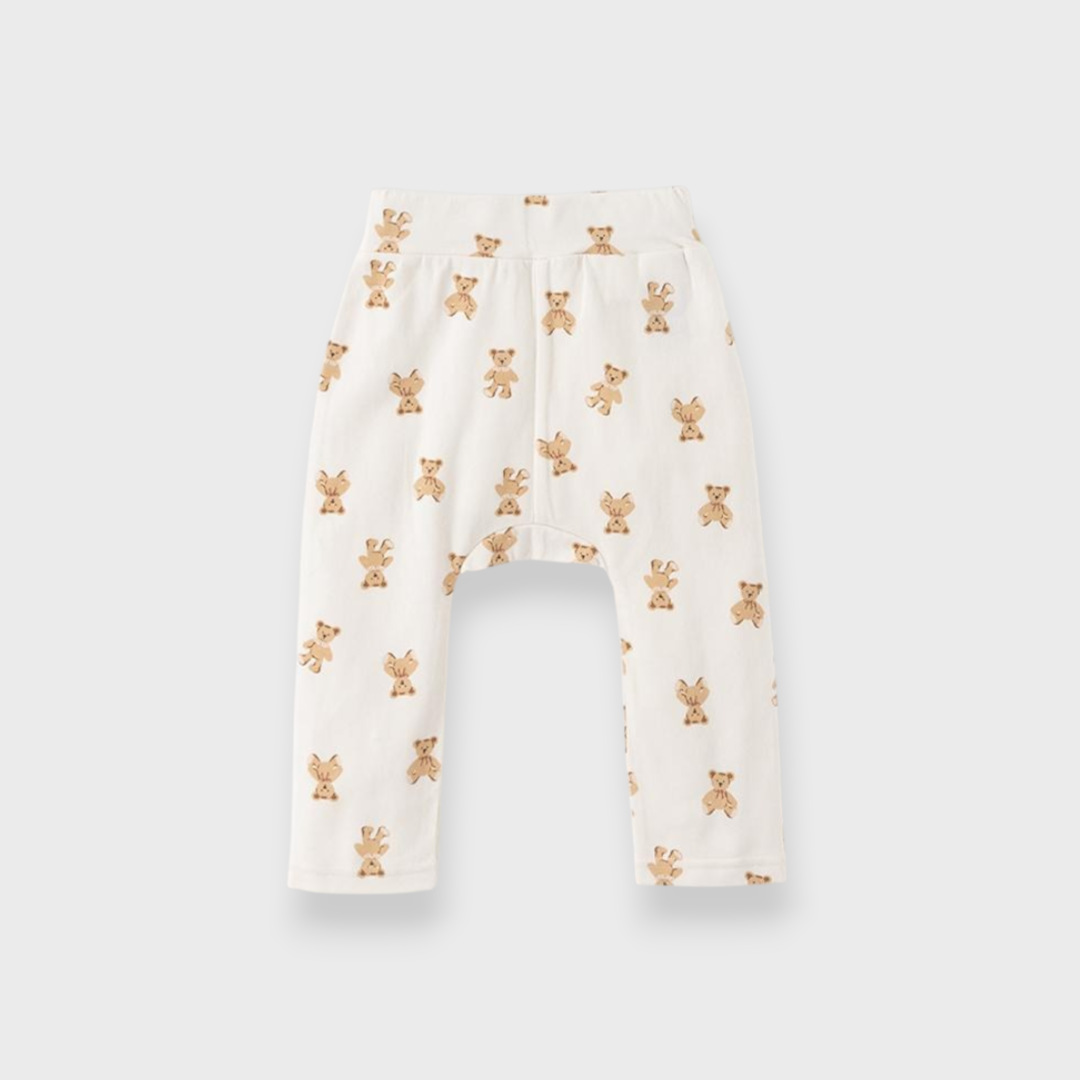 KIDS ALL-OVER PATTERN BABY PANTS MEDIUM WHITE (90CM)