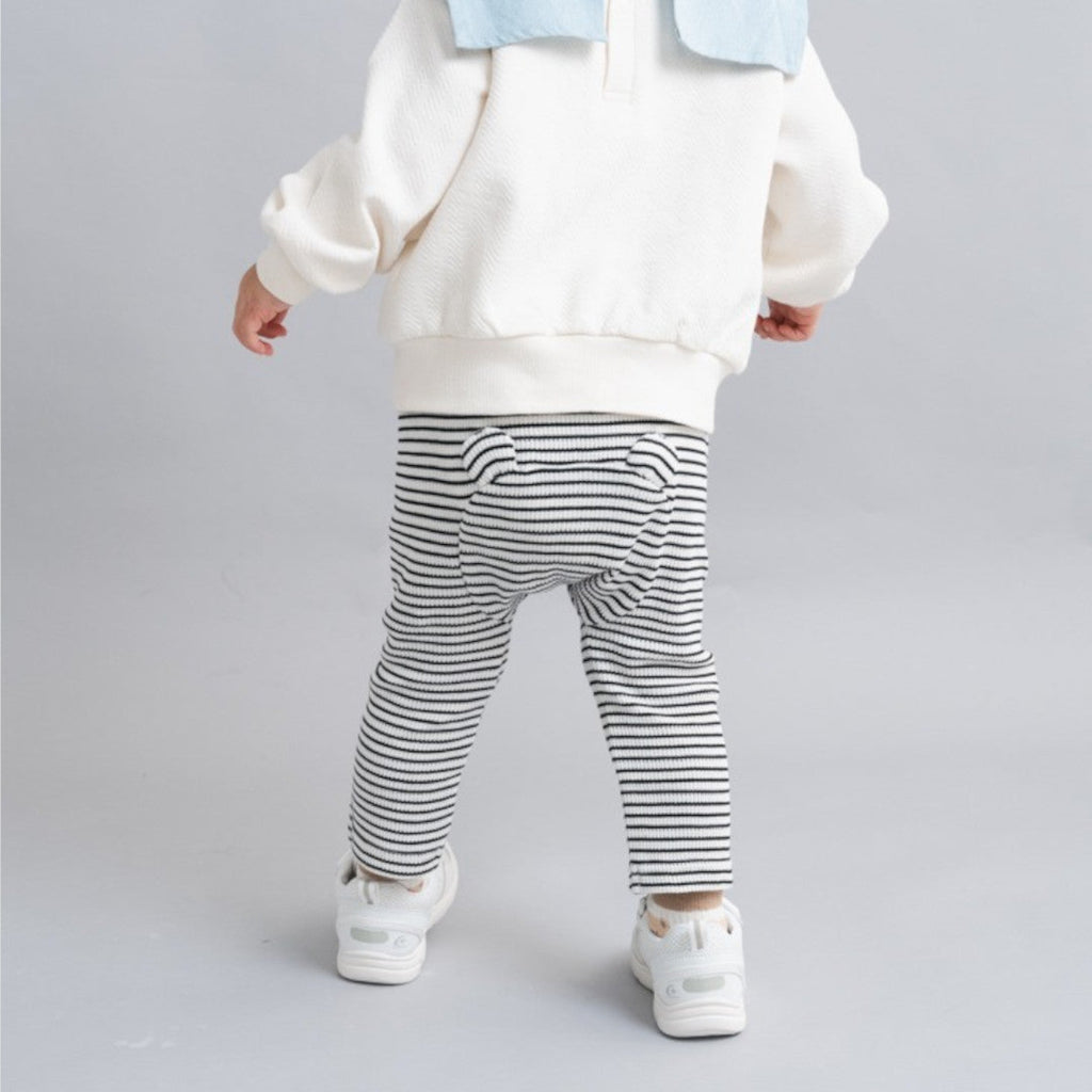 KIDS WAFFLE BABY SALOPETTE MEDIUM BLACK / MEDIUM NAVY (90CM)