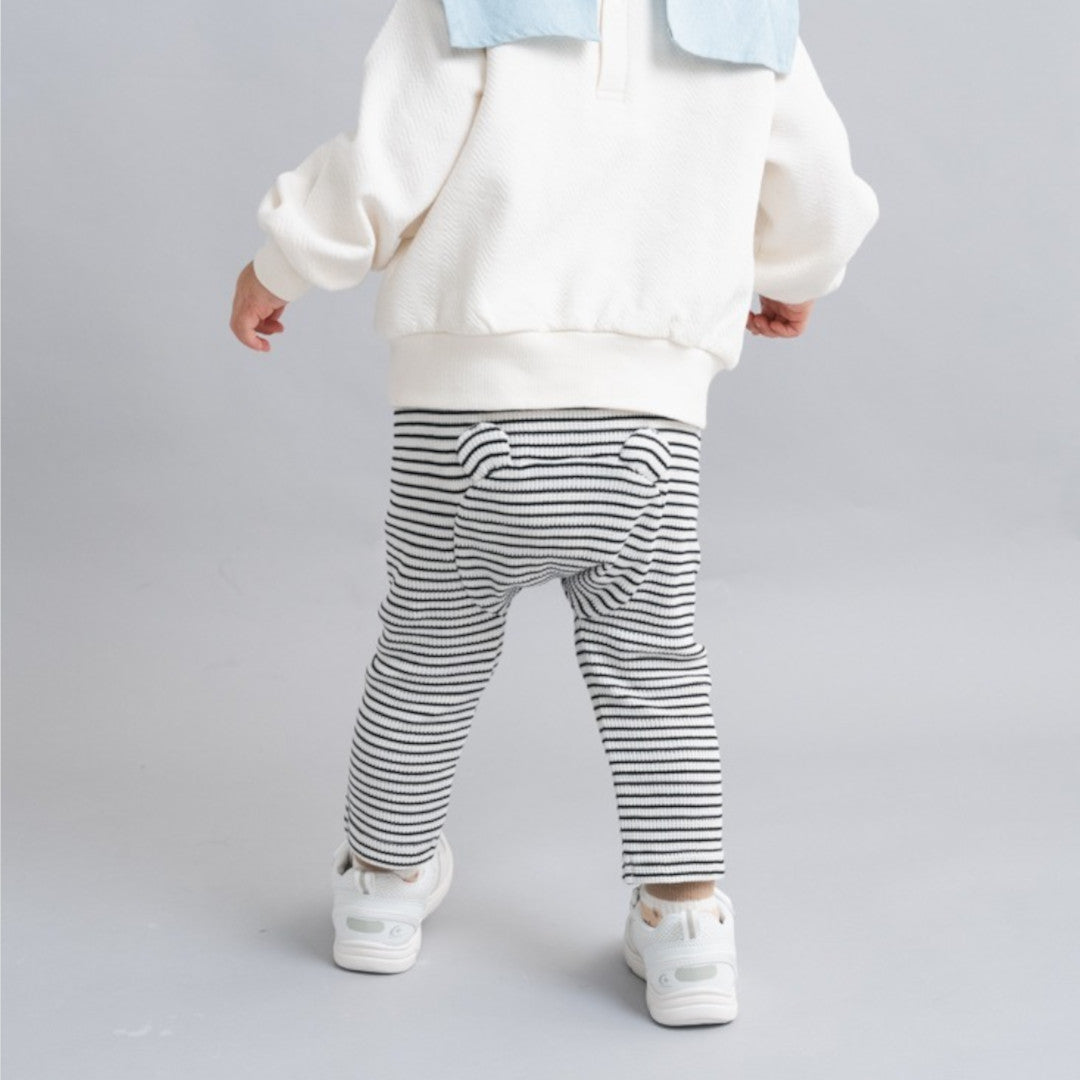 KIDS WAFFLE BABY SALOPETTE MEDIUM BLACK / MEDIUM NAVY (90CM)