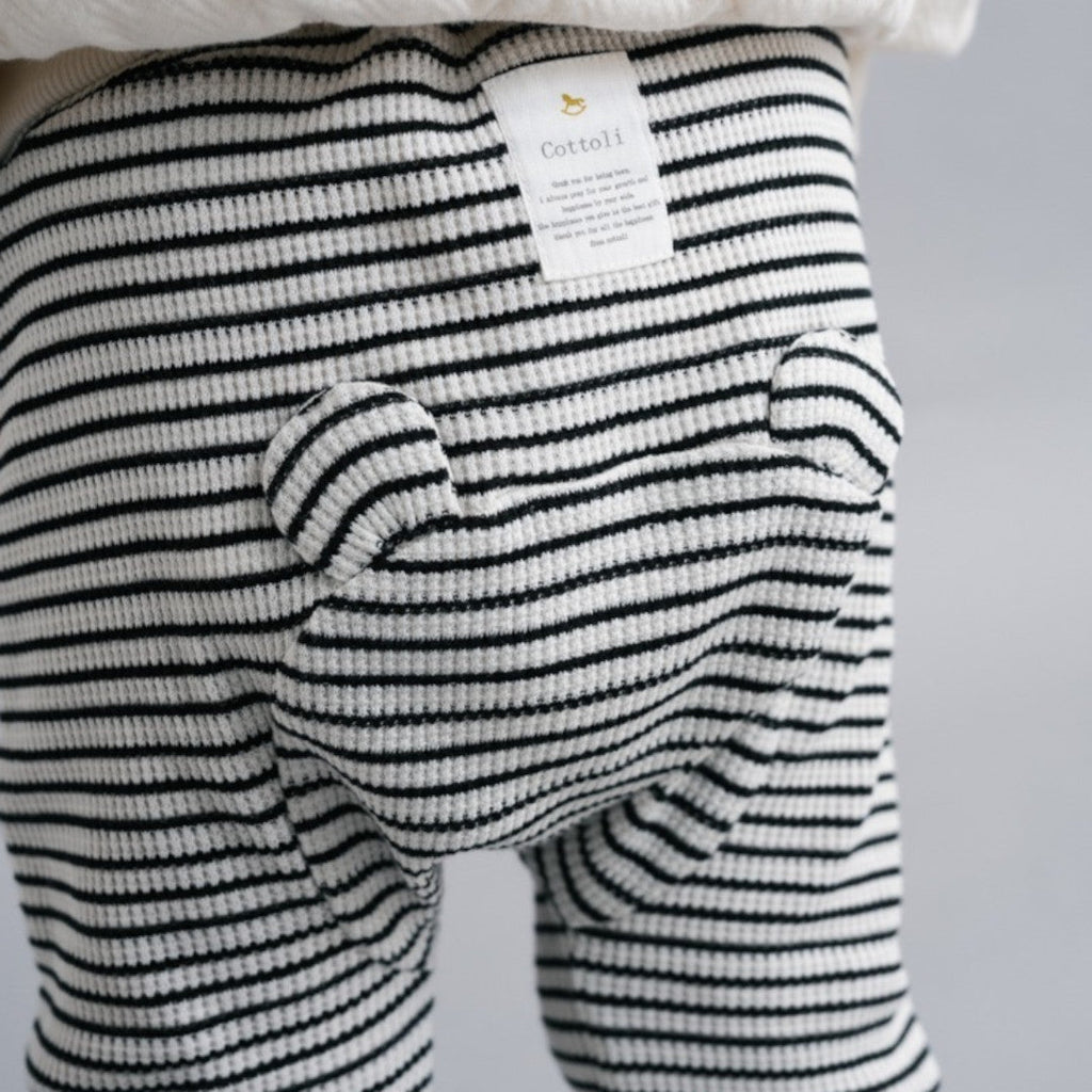 KIDS WAFFLE BABY SALOPETTE MEDIUM BLACK / MEDIUM NAVY (90CM)