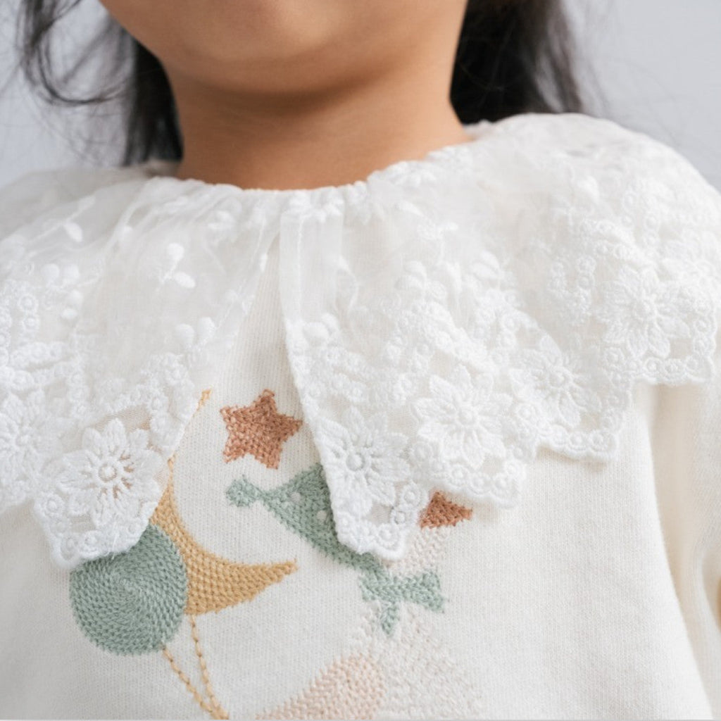 KIDS LACE BABY OUTERWEAR MEDIUM WHITE (90CM)