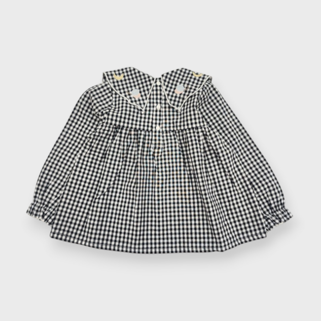 KIDS ALL-OVER PATTERN BABY TUNIC MEDIUM BLACK (90CM)