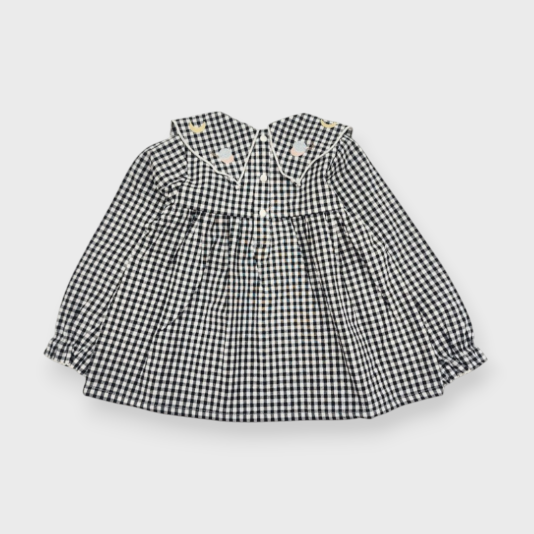 KIDS ALL-OVER PATTERN BABY TUNIC MEDIUM BLACK (90CM)