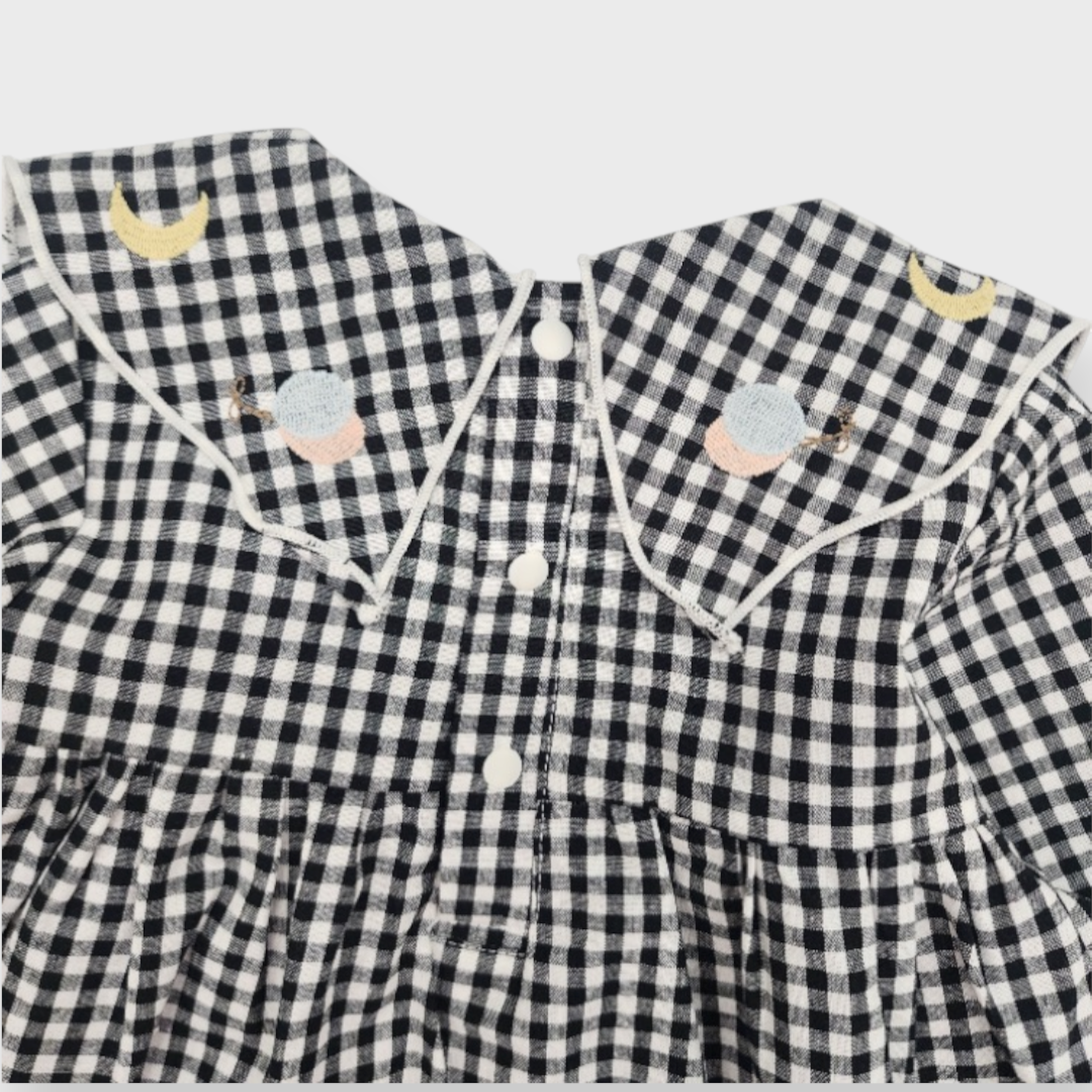KIDS ALL-OVER PATTERN BABY TUNIC MEDIUM BLACK (90CM)