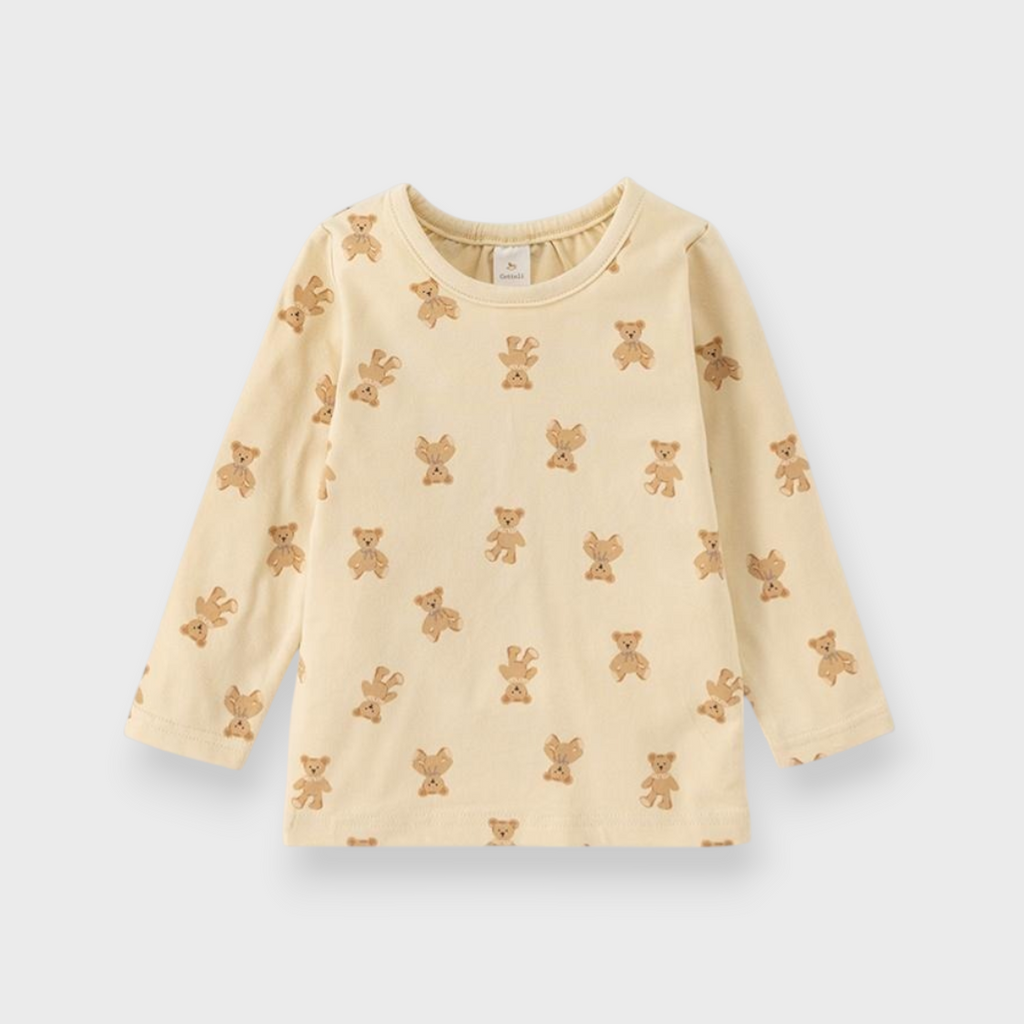 KIDS ALL-OVER PATTERN BABY T-SHIRT MEDIUM WHITE / MEDIUM YELLOW / LIGHT BLUE (90CM)