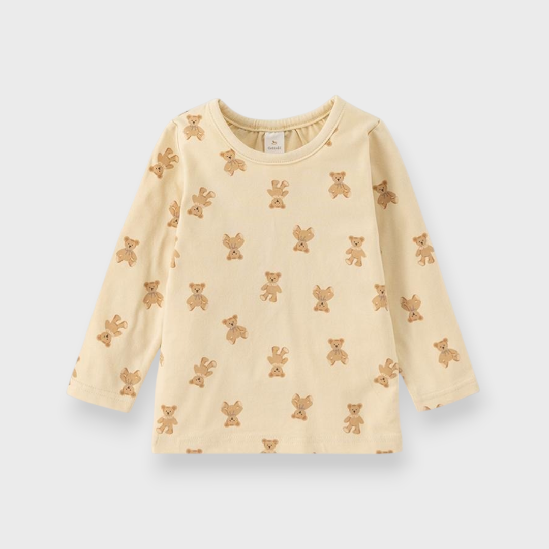 KIDS ALL-OVER PATTERN BABY T-SHIRT MEDIUM WHITE / MEDIUM YELLOW / LIGHT BLUE (90CM)