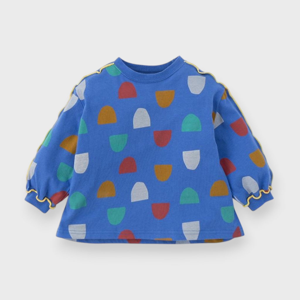 KIDS ALL-OVER PATTERN BABY T-SHIRT MEDIUM BLUE (90CM)