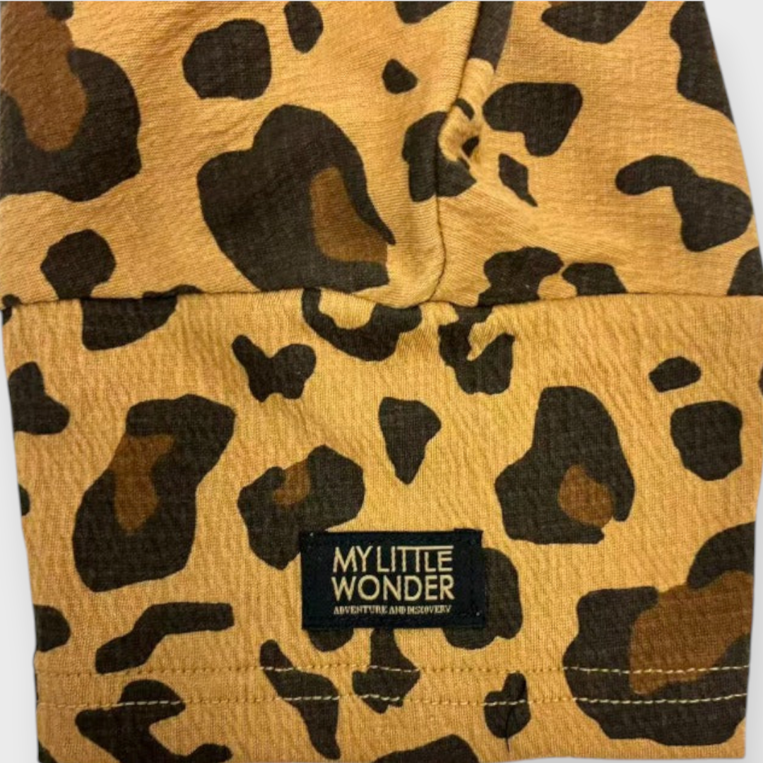 Kids (Size100-120cm) Leopard-Print Oversized Tee (Camel)