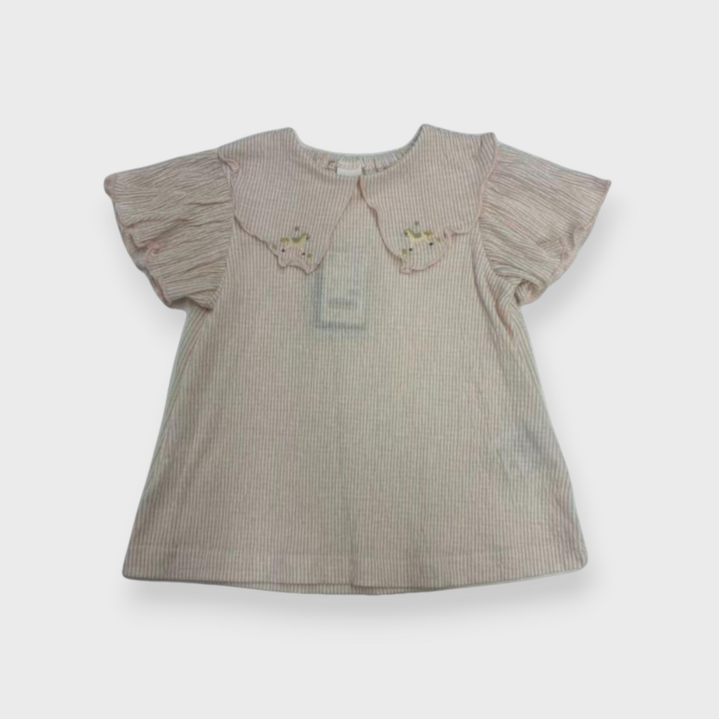 Kids (Size100-110cm) Pinstripe Tunic with Carousel-Pony Collar