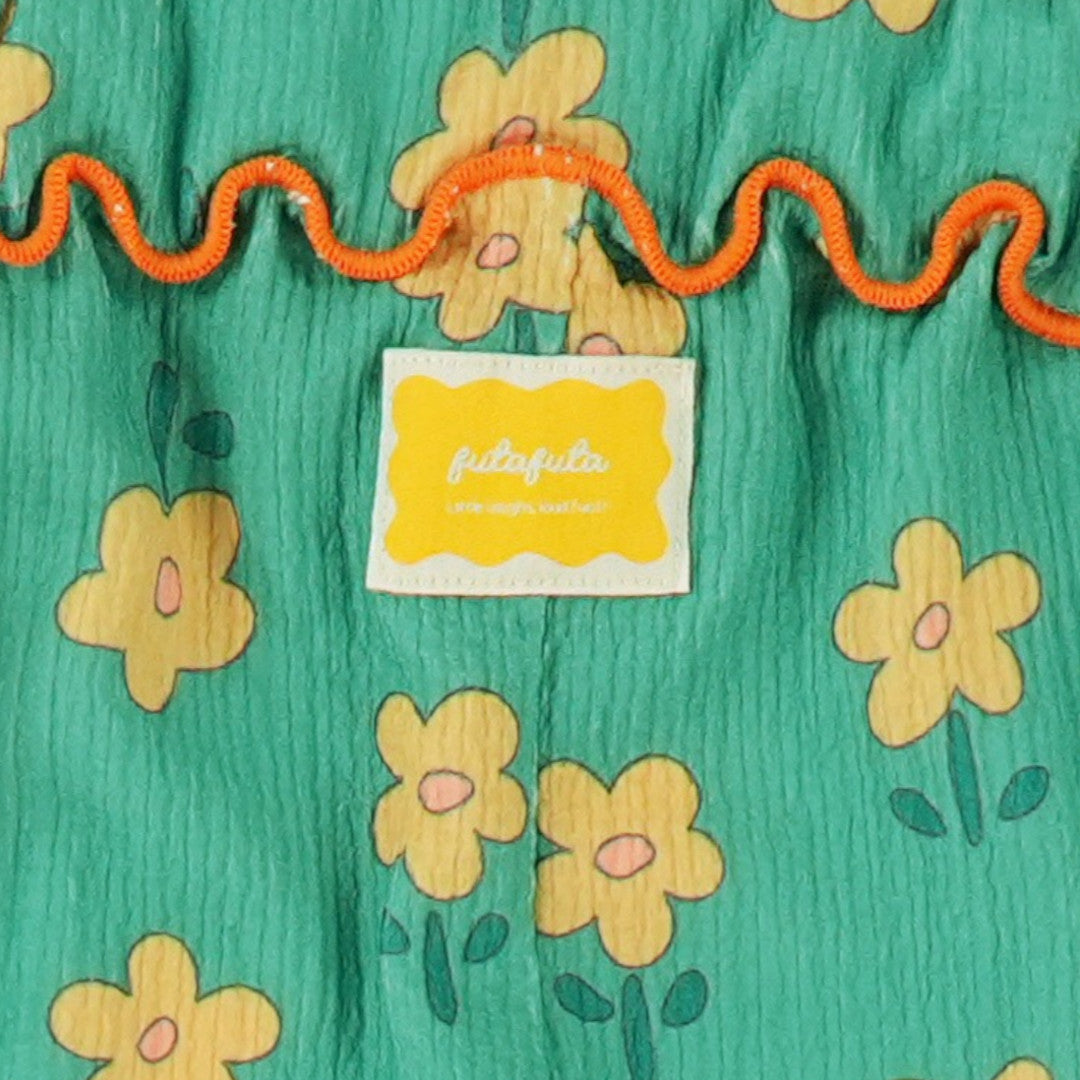 KIDS MELLOW HEM RIB-KNIT LEGGINGS MEDIUM GREEN (100-120CM)