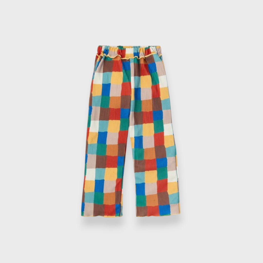 KIDS PLEATED PANTS MEDIUM WHITE (100-120CM)