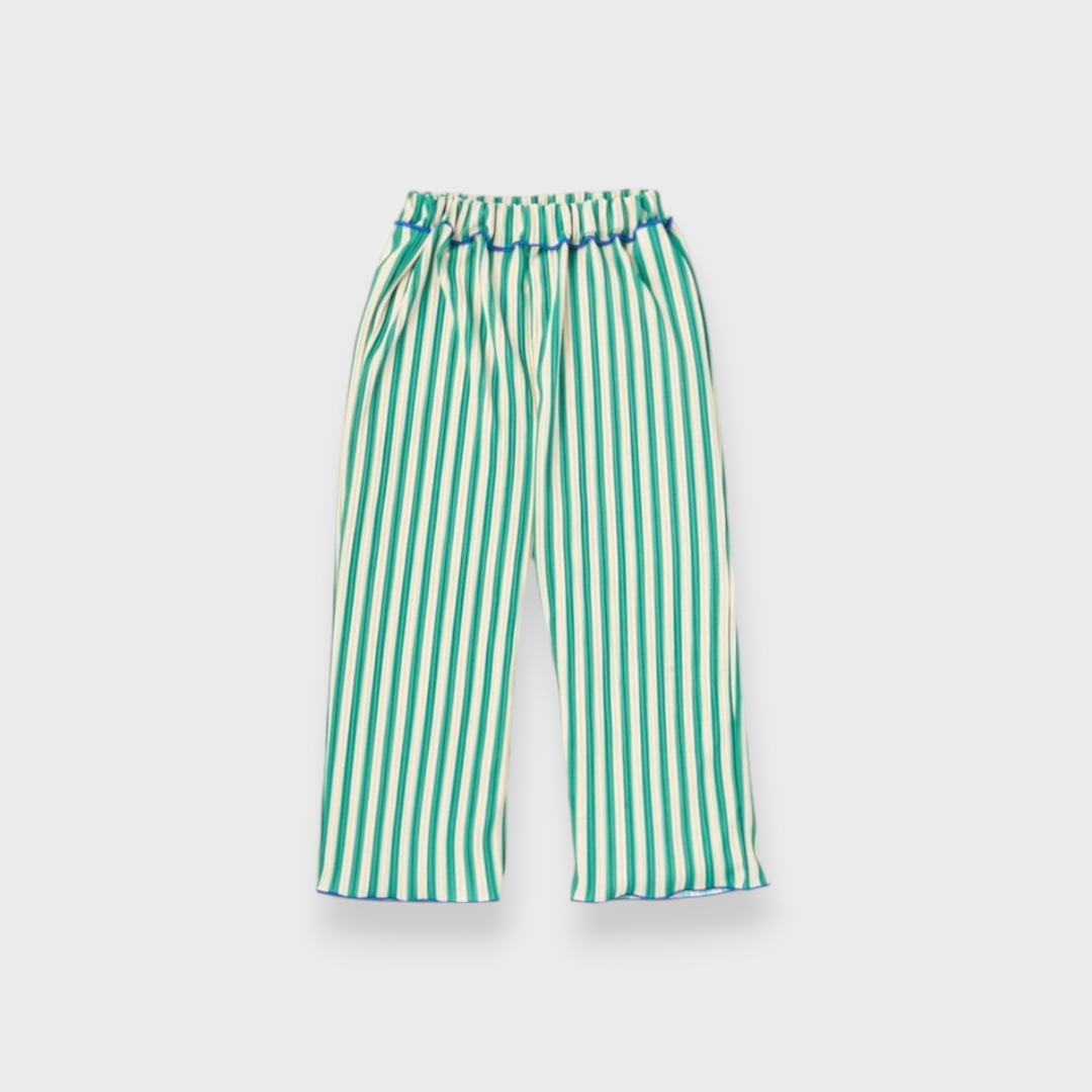 KIDS PLEATED PANTS MEDIUM GREEN (100-120CM)