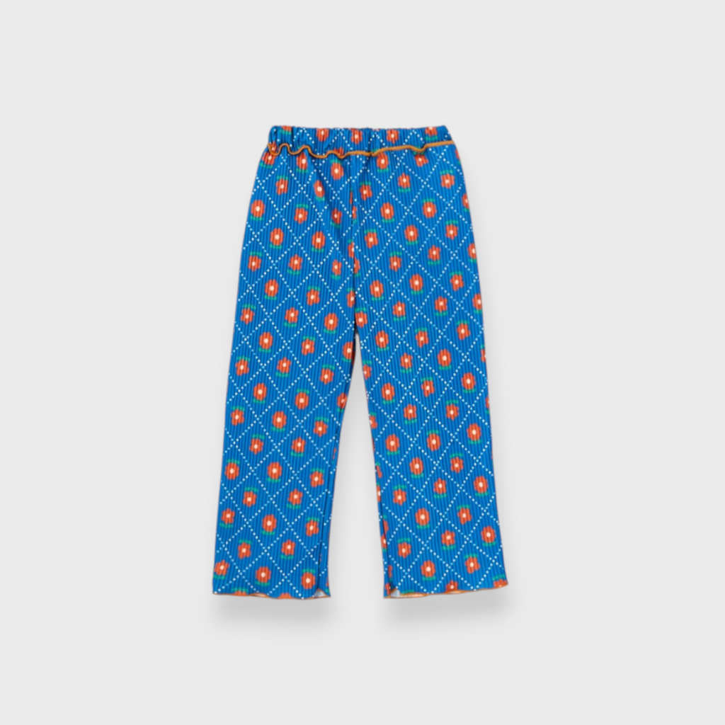 KIDS PLEATED PANTS MEDIUM BLUE (100-120CM)