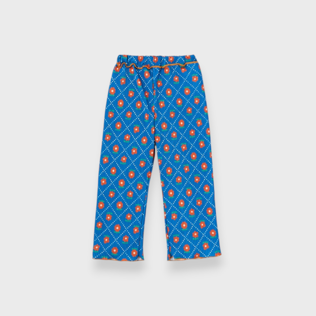 KIDS PLEATED PANTS MEDIUM BLUE (100-120CM)