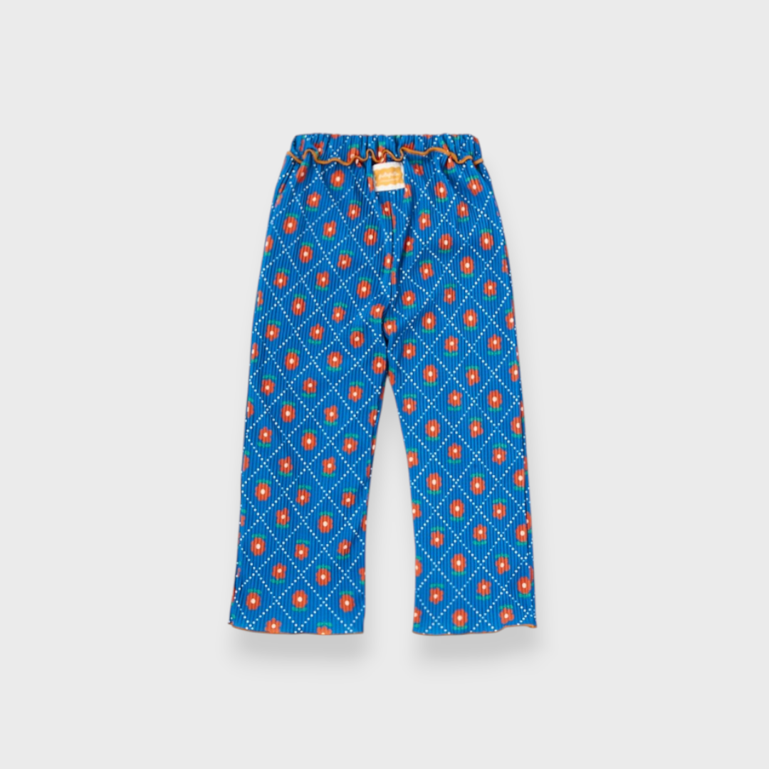 KIDS PLEATED PANTS MEDIUM BLUE (100-120CM)