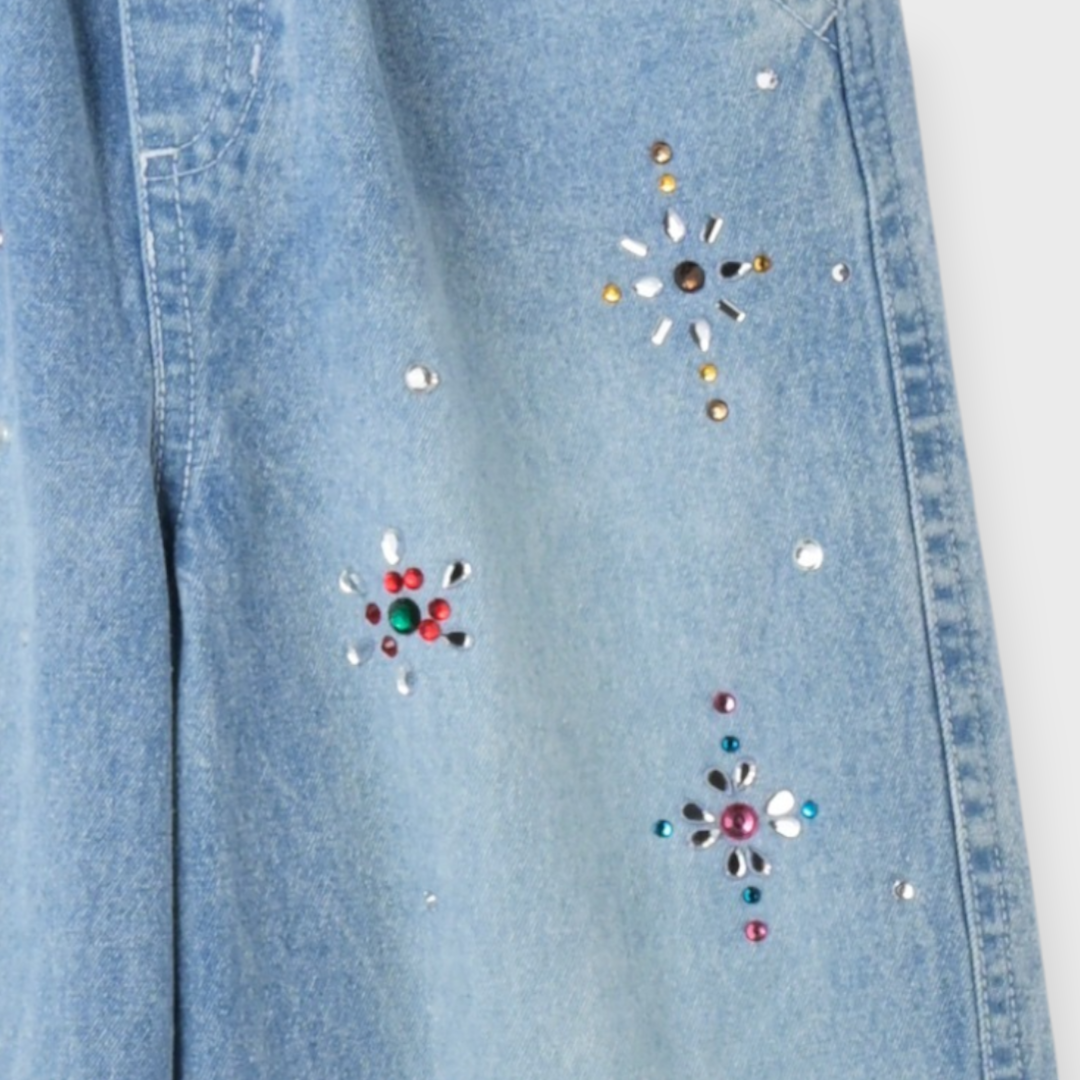 KIDS PANTS MEDIUM BLACK / MEDIUM LIGHT BLUE (100-120CM)