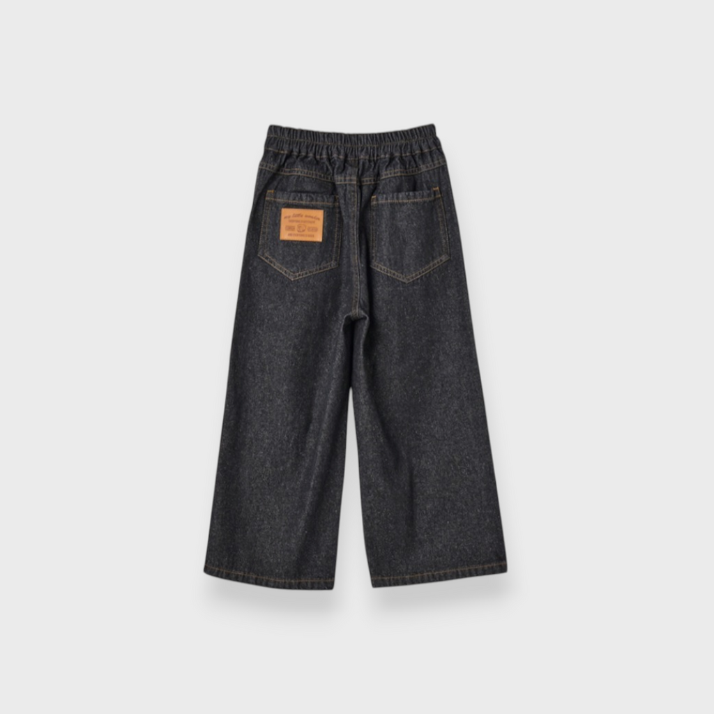 KIDS PANTS MEDIUM BLACK / MEDIUM LIGHT BLUE (100-120CM)