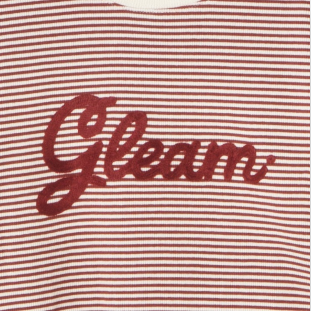 KIDS BORDER STRIPE RIB-KNIT T-SHIRT MEDIUM WHITE (100-120CM)
